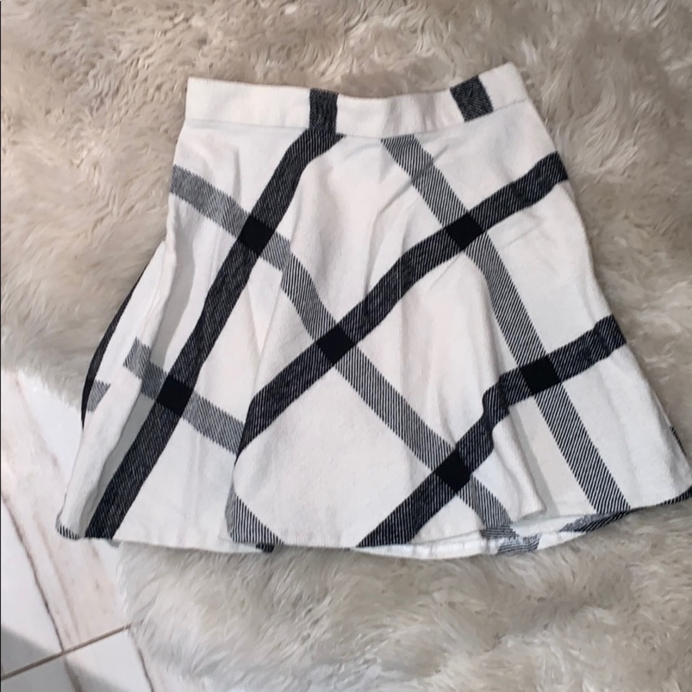 High Waisted Flannel Swing Skirt